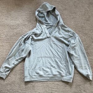 aerie Light Blue/Grey Hooded Sweater Sweatshirt